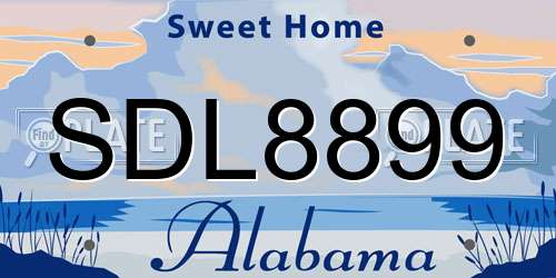 SDL8899 Alabama License Plate