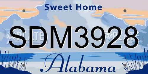 SDM3928 Alabama License Plate