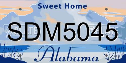 SDM5045 Alabama License Plate