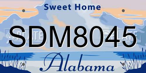 SDM8045 Alabama License Plate