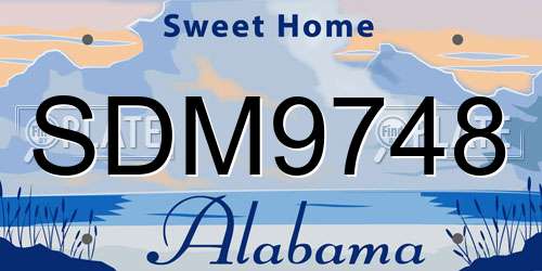SDM9748 Alabama License Plate