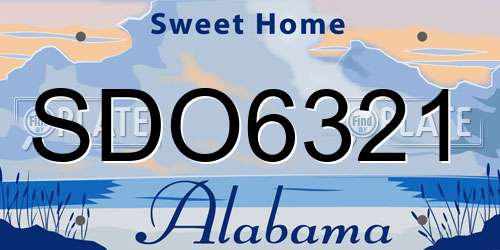 SDO6321 Alabama License Plate