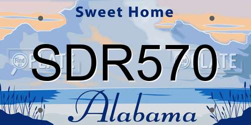 SDR570 Alabama License Plate