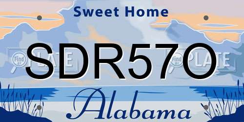 SDR57O Alabama License Plate