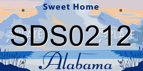 SDS0212 Alabama License Plate