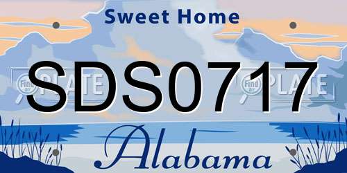 SDS0717 Alabama License Plate