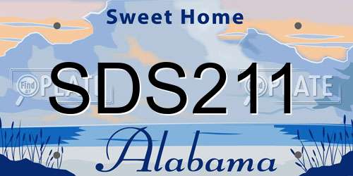 SDS211 Alabama License Plate