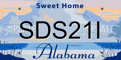 SDS21I Alabama License Plate