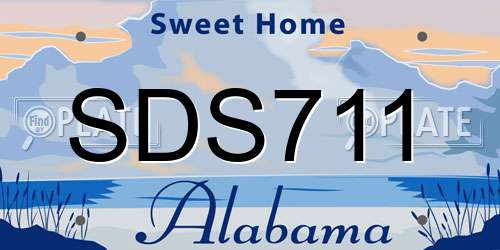SDS711 Alabama License Plate
