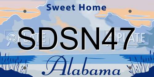 SDSN47 Alabama License Plate