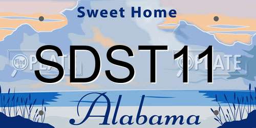 SDST11 Alabama License Plate