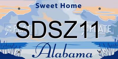 SDSZ11 Alabama License Plate
