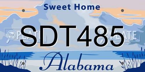 SDT485 Alabama License Plate
