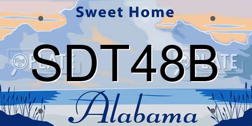 SDT48B Alabama License Plate