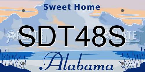 SDT48S Alabama License Plate