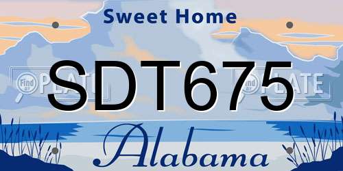 SDT675 Alabama License Plate