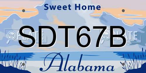 SDT67B Alabama License Plate