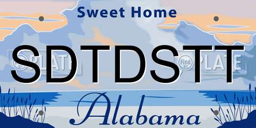SDTDSTT Alabama License Plate