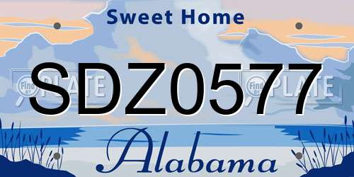 SDZ0577 Alabama License Plate
