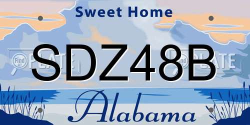 SDZ48B Alabama License Plate