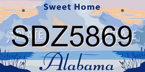 SDZ5869 Alabama License Plate