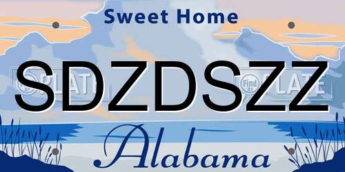 SDZDSZZ Alabama License Plate