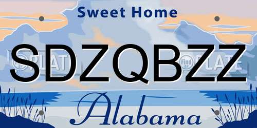 SDZQBZZ Alabama License Plate