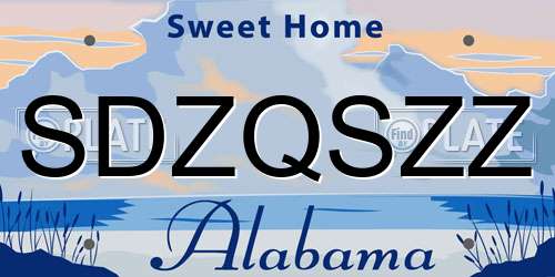 SDZQSZZ Alabama License Plate