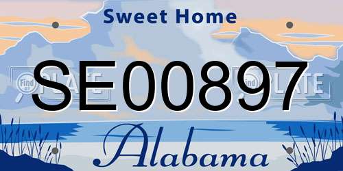 SE00897 Alabama License Plate