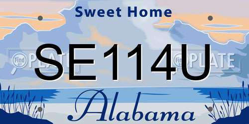 SE114U Alabama License Plate