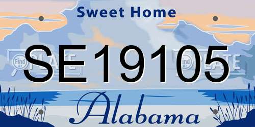 SE19105 Alabama License Plate