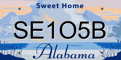 SE1O5B Alabama License Plate