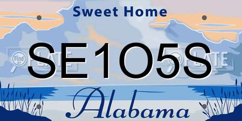 SE1O5S Alabama License Plate