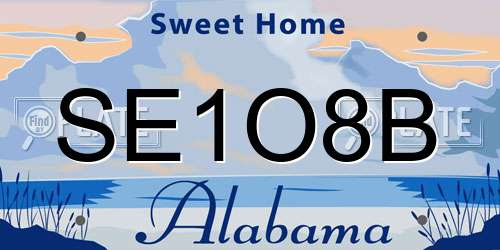 SE1O8B Alabama License Plate