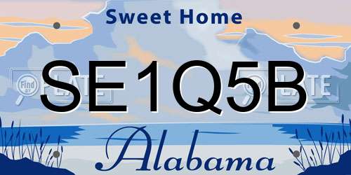SE1Q5B Alabama License Plate