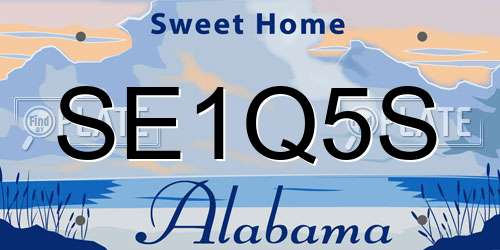 SE1Q5S Alabama License Plate