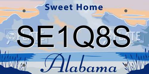 SE1Q8S Alabama License Plate