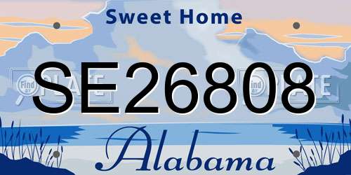 SE26808 Alabama License Plate