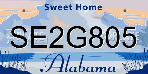 SE2G805 Alabama License Plate