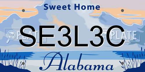 SE3L3C Alabama License Plate