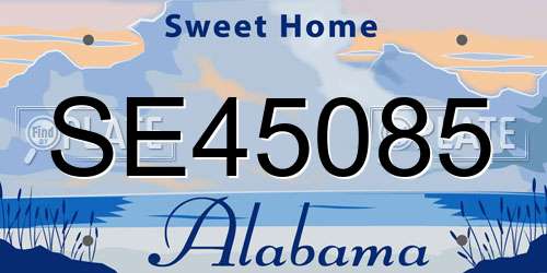 SE45085 Alabama License Plate