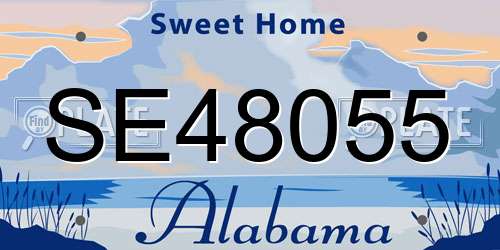 SE48055 Alabama License Plate