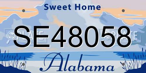 SE48058 Alabama License Plate