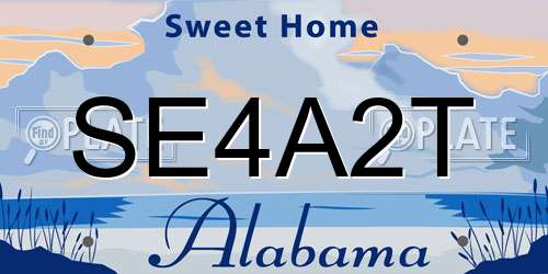 SE4A2T Alabama License Plate