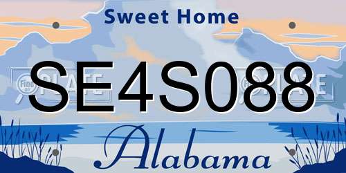 SE4S088 Alabama License Plate