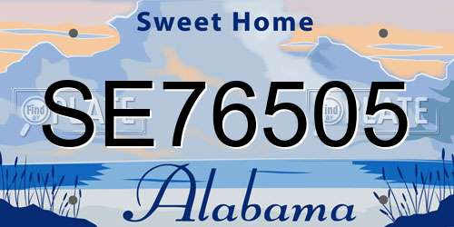 SE76505 Alabama License Plate
