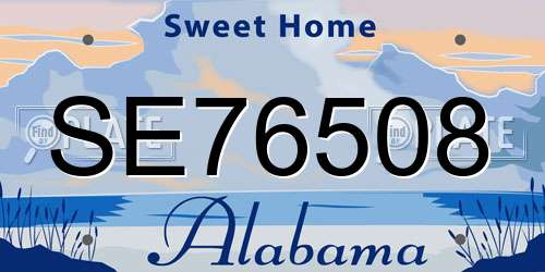 SE76508 Alabama License Plate