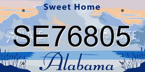 SE76805 Alabama License Plate