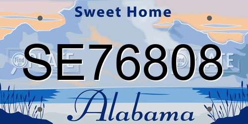 SE76808 Alabama License Plate