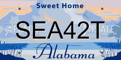 SEA42T Alabama License Plate